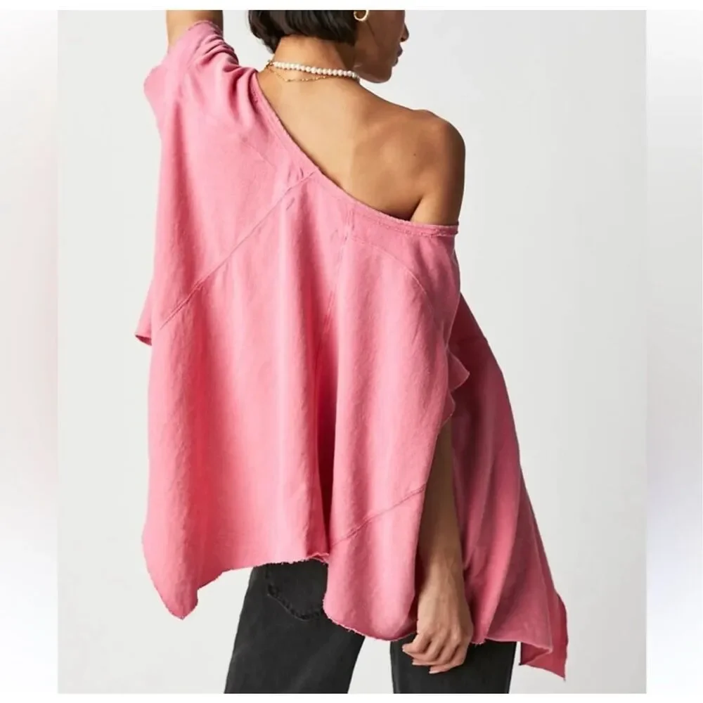 Free People We The Free Angel Tee Pink Womens XS NEW